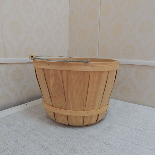 Exhibición de cubos Cestas de servicio de alimentos navideños Cesta de cosecha de otoño para jardín Suministros para fiestas en el hogar Verduras Frutas (color madera)
