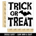 thumbnail image 2 of Trick or Treat with Bat Halloween Self-Inking Rubber Stamp Ink Stamper - Blue Ink - Large 1-1/2 Inch, 2 of 7