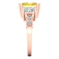 thumbnail image 3 of 4.27 ct Emerald Cut Natural Citrine 3 Stone 14K Rose Gold Womens Engagement Ring, 3 of 5