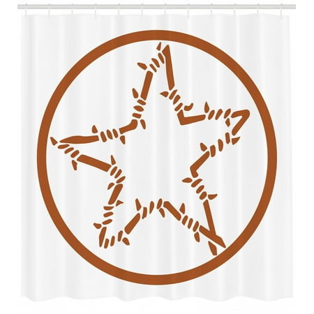 Texas Star Shower Curtain Barbed Wire Style Star In A Circle