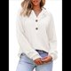 thumbnail image 1 of Sudadera con Capucha para Mujer, de Punto Gofre, Larga, Cordón Ajustable, Botones, Cuello en V, Informal, Tipo Jersey, con Capucha S, 1 of 8