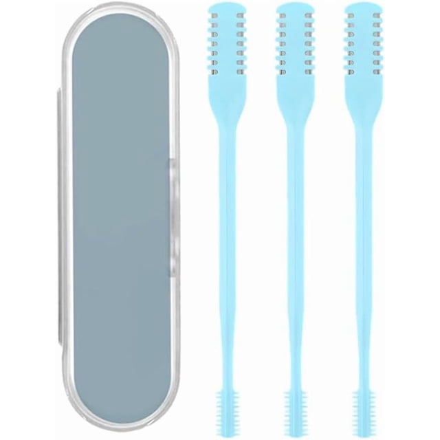 2-in-1 Nasal Hair Cutter with Ear Pick, 360° Rotating Trimmer (3pcs Blue)