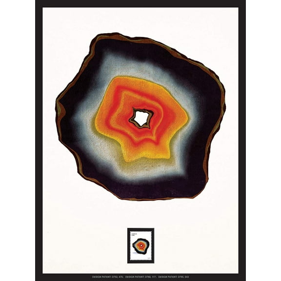 Imperial Mint Agate (A) Framed Artwork w/ Postage Stamp