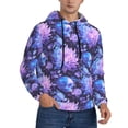 thumbnail image 2 of Lsque White Skull Flower Pattern Casual Men's Hoodie,Hooded Sweatshirt with Kangaroo Pocket,Pullover Hoodie-Large, 2 of 7