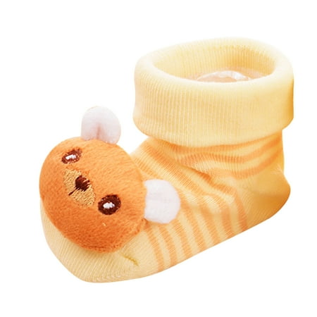 

Sopiago Sock Shoes for Baby Boys Baby Socks Anti-Slip Stereoscopic Girls 3D Cartoon Floor Walking Shoes Orange 12-24 Months
