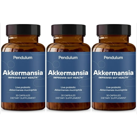 Pendulum Akkermansia Probiotic with Prebiotic Fiber - Increases GLP-1 Production, Delayed Release, Third-Party Tested, 100M AFU Live Strain for Gut Health for Men & Women (30 Capsules, 1-Pack)