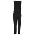 thumbnail image 4 of Fridja Womens Plus Size Solid Color Zip V-neck Cultivate One's Morality Jumpsuit, 4 of 6
