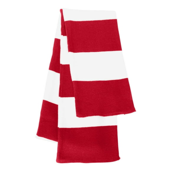 Sportsman Foulard en Maille à Rayures Rugby Taille Unique, Blanc Rouge