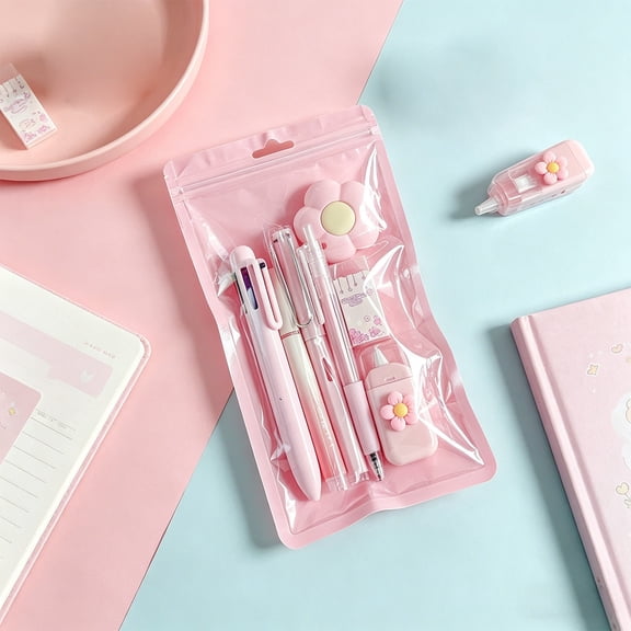 Colorful Office Stationery Supplies With Pens Highlighters Correction Tape For Desk Organizer