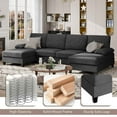 thumbnail image 3 of Walsunny 106.3" Modern U-Shaped Sectional Sofa with Chaise, Fabric Modular Couch, 4 Seat Oversized Sofa with Chaise for Living Room, 3 of 5