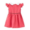 thumbnail image 3 of LYMAYTER Toddler Kids Girl Summer Dresses Doll Collar Embroidered Princess Dress+hat 2PCS Baby Cotton Casual Dress Sundress for 1-6 Years, 3 of 9