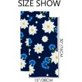 thumbnail image 2 of Soft Hand Fingertip Towels, 2 Pcs Face Bath Towels White Daisies and Blue Cornflowers Absorbent Washcloths for Bathroom Hotel Kitchen, 30"x15", 2 of 6