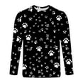 thumbnail image 4 of Jsaierl Long Sleeve Shirts for Men 3D Paws Graphic Tee Big & Tall Casual Crew Neck Tops Plus Size Workout T Shirts for Valentine's Day, 4 of 5