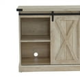 thumbnail image 4 of Edyo Living Rustic Farmhouse TV Stand Table w/ Sliding Barn Door, White Oak, 4 of 8