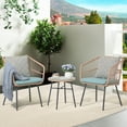 thumbnail image 2 of Patio Furniture Set, Betcozy3 Pieces Outdoor Chairs Set with Glass Coffee Table for Garden, Bistro, Porch, Balcony, Backyard, 2 of 7