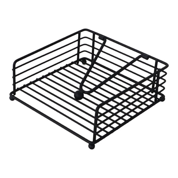 DINHEAROM 5Pack Iron Napkin Holder for Table Square Black for Family Use