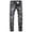 Black, variant on WREESH Men's Jeans New Fashion Have Pockets Button Zipper Personality Denim Trend Jeans Black