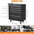 thumbnail image 3 of 5-Drawer Rolling Tool Cabinet with Lock Sliding Drawers and Side Handle Mobile Tool Chest for Garage Workshop Warehouse Blue, 3 of 7