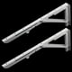 thumbnail image 2 of Juego de 2 soportes triangulares plegables para estantes, con resorte de acero 18 pulgadas, 2 of 9