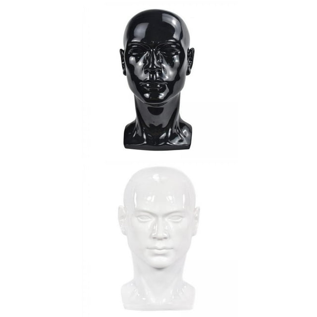 Juego de 2 Uds Cabeza de Maniquí Cosmetología Masculino 57cm Sunnimix