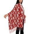 thumbnail image 4 of Honeii Ho-Ho-Ho Print Scarf Oversized Scarf Tassel Fall Winter Thick Scarf Warm Shawl Women,Women's Scarves & Wraps, 4 of 8