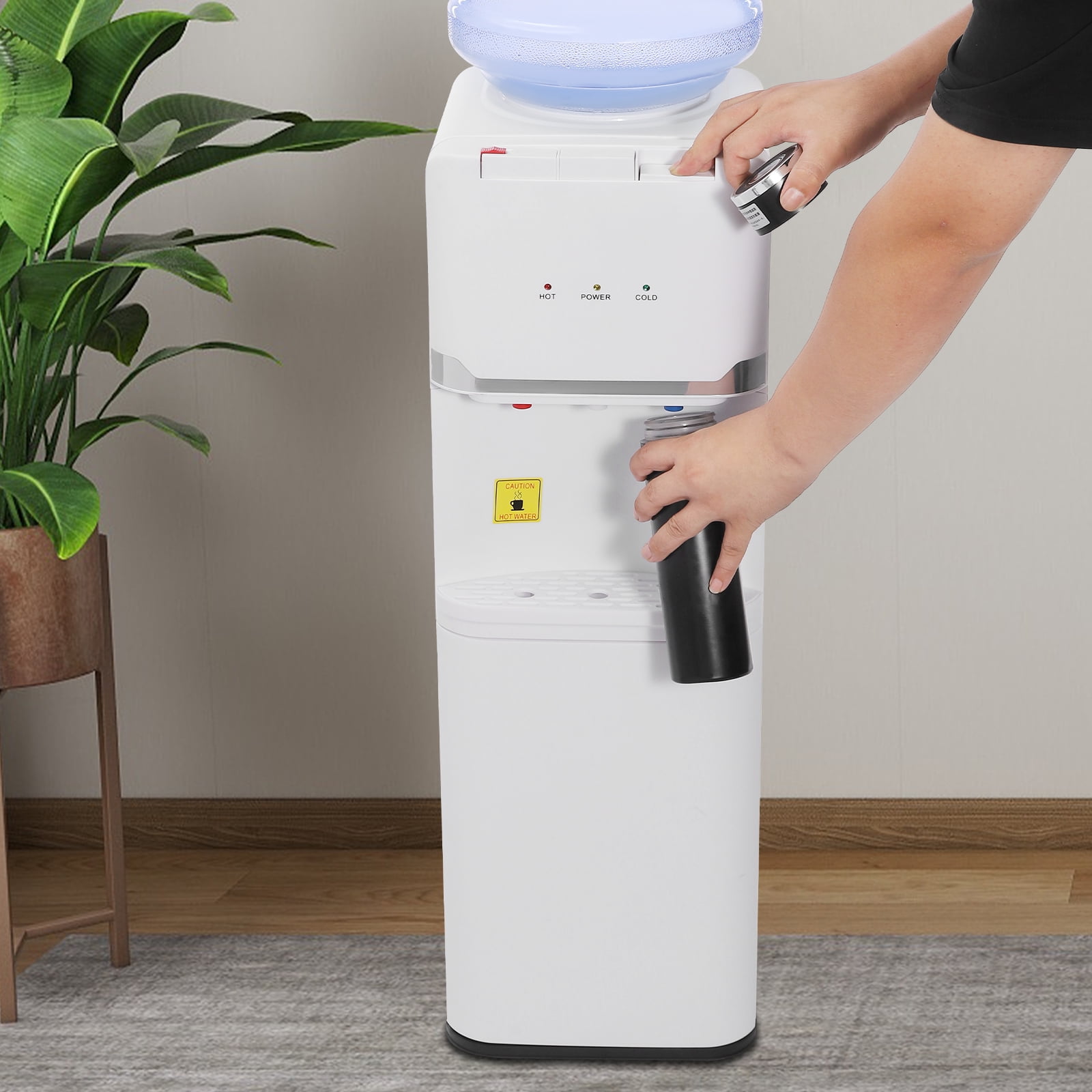 Miumaeov Water Dispenser Top Loading Water Dispenser Water Cooler for 5&3 Gallon Bottles w/3 Temperature Settings Includes Child Safety Lock