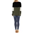 thumbnail image 2 of Women's Long Sleeve Tunics Color Block Cutout Sweatshirt Loose Fit Tops, 2 of 5