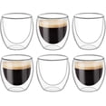 thumbnail image 1 of 6PCS Double Walled Cups Glasses Mugs,Clear Double-Walled Coffee Cups,Double-Walled, Cappuccino,Latte and Insulated(80ml)-Yvani, 1 of 5