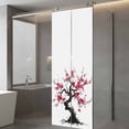 thumbnail image 3 of Plum Tree Branches Window Privacy Film, Spring Chinese Traditional Ink Painting Static Cling UV Sun Blocking Heat Control Window Tint Day and Night, Non-Adhesive One Way Privacy Cover 29.5''x78.7'', 3 of 7