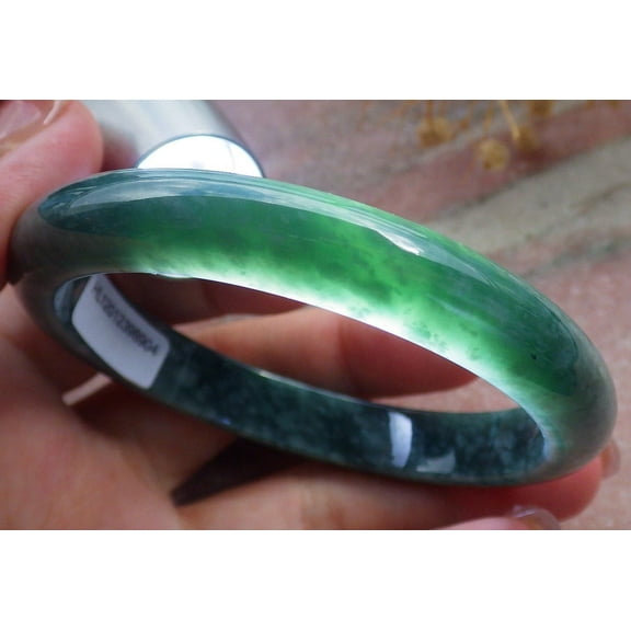 Green Natural A JADE Jadeite Circle Bangle Bracelet 58 mm 682531 TN
