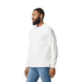 thumbnail image 3 of Gildan Adult’s Ultra Cotton Long Sleeve T-Shirt, Durable Ribbed Collar White Tee, Bulk 3 Pack, S, 3 of 5