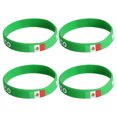 thumbnail image 2 of KAKOWELY 4 pulseras de silicona con la bandera de México, pulseras de goma para fútbol, pulseras con la bandera nacional verde, artículos de recuerdo para fiestas deportivas para mujeres y hombres., 2 of 4