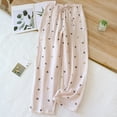 thumbnail image 2 of Womens Cotton Pajamas Pants Fashion Cute Printed Casual Home Comfy Trousers Elastic Waist Lounge Pajama Pant with Pocket Pink XL, 2 of 4