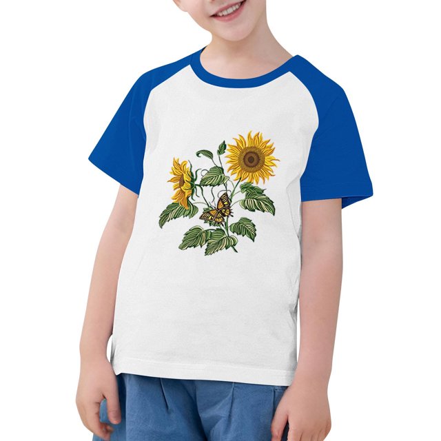 RXIRUCGD 2025 Vêtements d'Été pour Enfants Tout-Petits Garçons Filles Mode Mignon Col Rond Imprimé Manches Courtes Haut