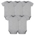 thumbnail image 1 of Gerber - Paquete de 5 monos unisex para bebé, paquetes múltiples, camisa entrelazada de 180 g/m², gris jaspeado, 0-3 meses, EE. UU., 1 of 1