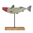 thumbnail image 1 of Christmas Fish Decor Cartoon Christmas Ornament Wooden Fish Desktop Adornment, 1 of 8