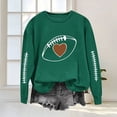 thumbnail image 2 of Yangnuo Women's Football Heart Graphic Crew Neck Sweatshirt Sleeve Stitch Print Loose Long Sleeve Casual Pullover Tops, 2 of 5