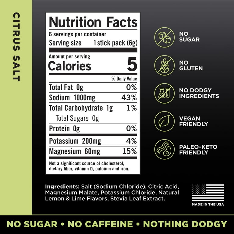 LMNT Zero Sugar Electrolyte Drink Mix - Citrus - 6ct - Walmart.com