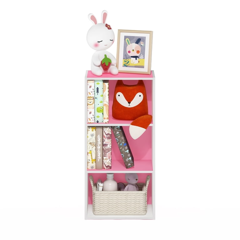Furinno Luder 3-Tier Open Shelf Bookcase, Pink photo 5