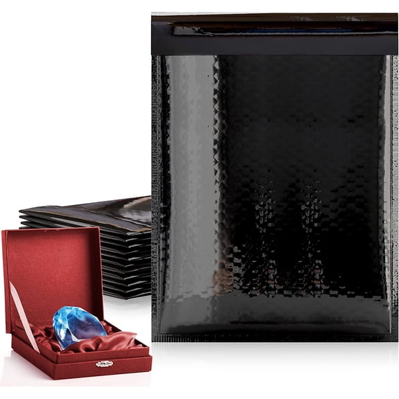 AMZ Supply Black Bubble Mailers 9.5 x 13.5 Cushion Padded Envelopes with Peel and Seal, Halloween Mailer for Mailing Shipping Packing Pack of 10