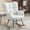 White, variant on JXXRZ Nursery Rocking Chair, Oversized Teddy Plush Rocker with Modern Upholstered High Back and Solid Wood Legs, White