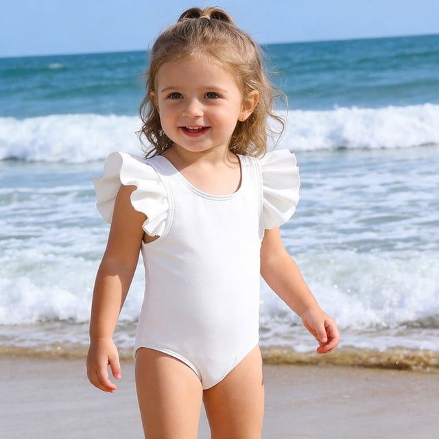 Traje de baño de una pieza para mujer, conjuntos de bikini para mujer, lindo bikini para niñas pequeñas con espalda descubierta y lazo, traje de baño con protección solar para niño