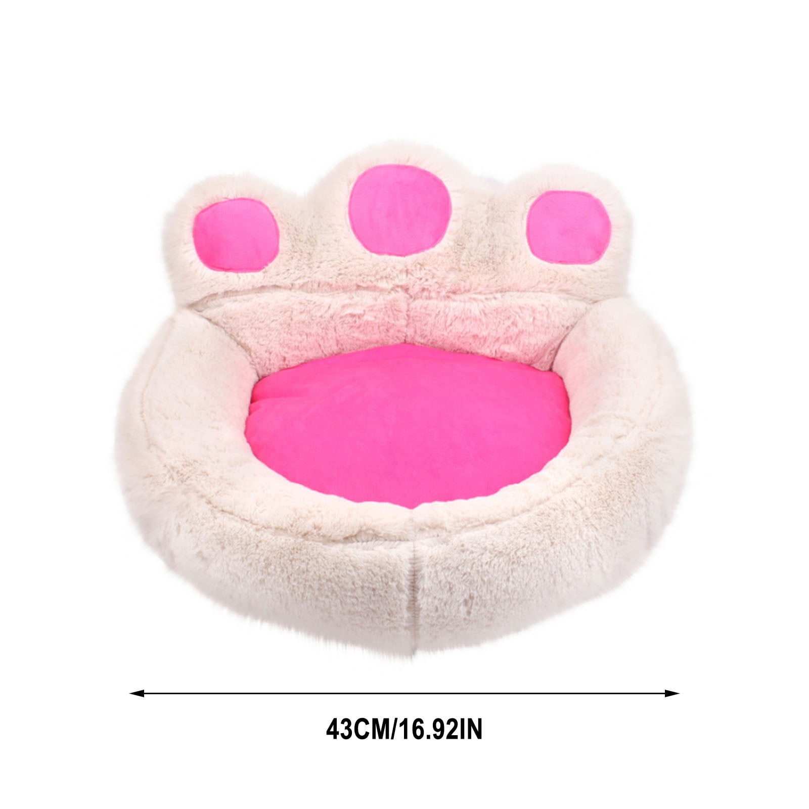 Outoloxit Panda Paw Shaped All-Season Pet Bed for Cats and Dogs, Soft Washable Mat, Small Size 16-18 Inches for Pets up to 5 lbs
