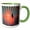 Green/White, variant on 3drose, Sundown Cat, 11oz Two-tone Red Mug