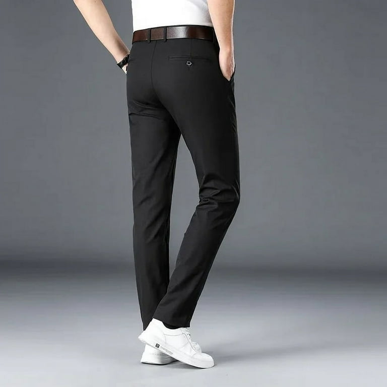 2024 Men s Spring Summer Fashion Business Casual Long Pants Suit Pants Male Elastic Straight Formal Trousers Plus Big Size 30 40 Walmart
