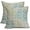 Teal Green Dots, variant on Polka Dot Pillow Covers 18x18 Set of 2 Black Cream Throw Pillows Boho Design Brush Strokes Decorative Outdoor Square Cushion Cover Linen Pillow Case for Home Sofa Couch Bed