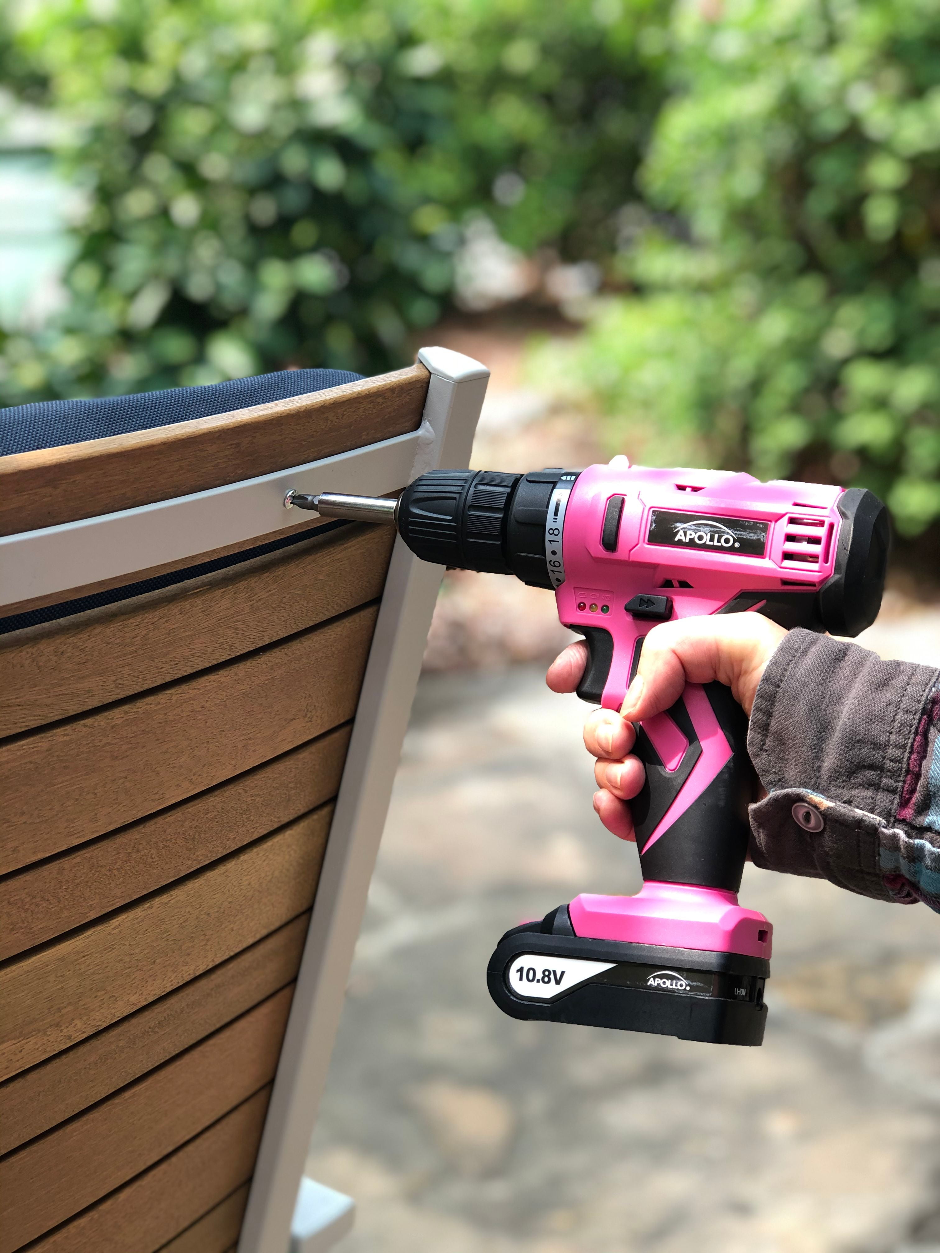 APOLLO Tools Dt4937P 10.8 - Volt Lithium-Ion Cordless Drill with 30-Piece Accessory Set