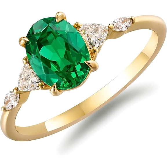 925 Streling Silver Green Colour Green Emerald Gemstone Ring Woman And Mens