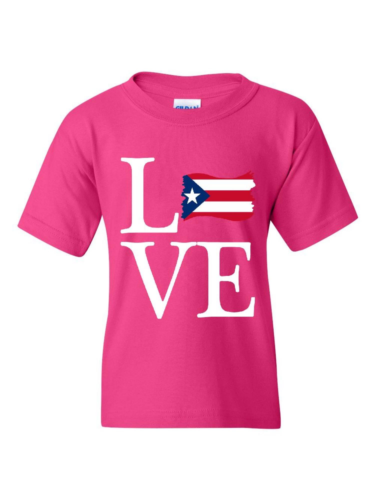Love Puerto Rico Flag Print Baby Boys Childrens Crew Neck Sweater Long Sleeve Soft Knit Top Blouse