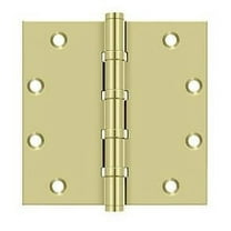 Deltana DSB553-UNL 5 x 5 in. Square Corner Mortise Hinge, Unlacquered Brass